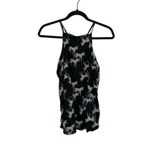 Old Navy Zebra Print Tank Top Black & White Sleeveless NWT Small